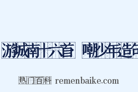 游城南十六首·嘲少年造句是什么意思的图片